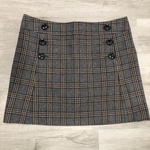 GAP Wool Blend Plaid Mini Skirt
